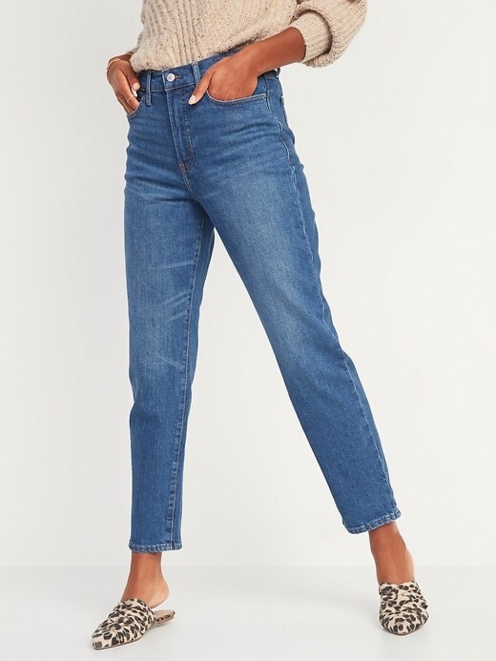 Old Navy Sky-Hi Straight Jeans Extra High Waisted / classic comfy preppy stretch